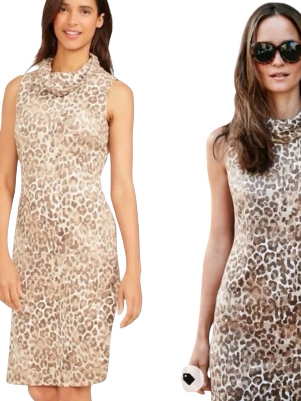 J. McLaughlin Faux Suede Sleeveless Leopard Print Dress  Small, Tuscan mom style